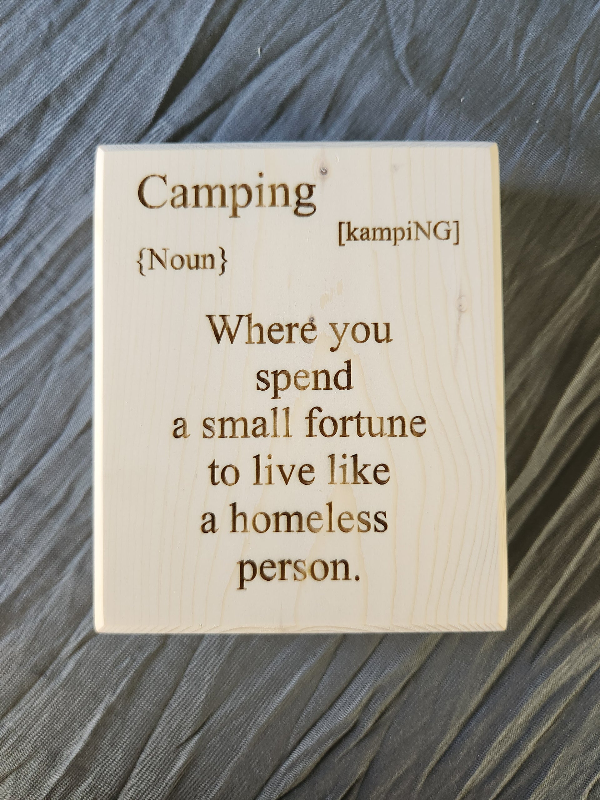 Block sign, Camping definition