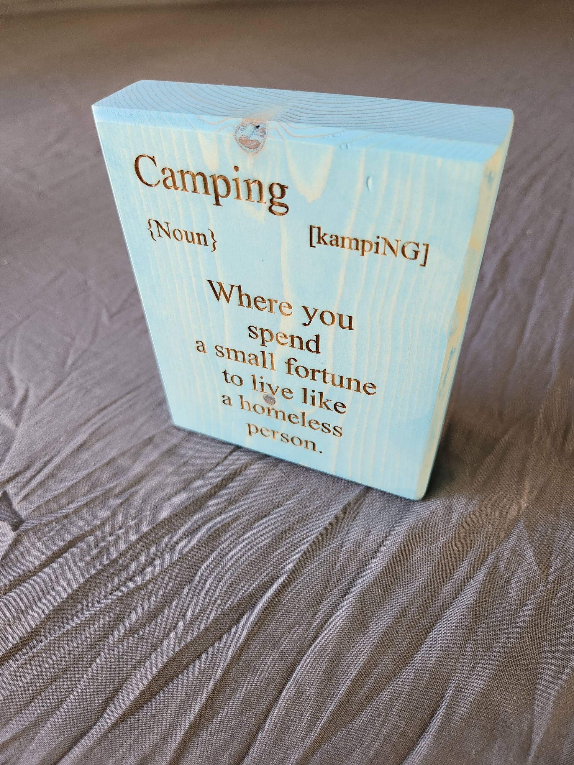 camping bedeutung Block sign, Camping definition – Oxbow Design Co