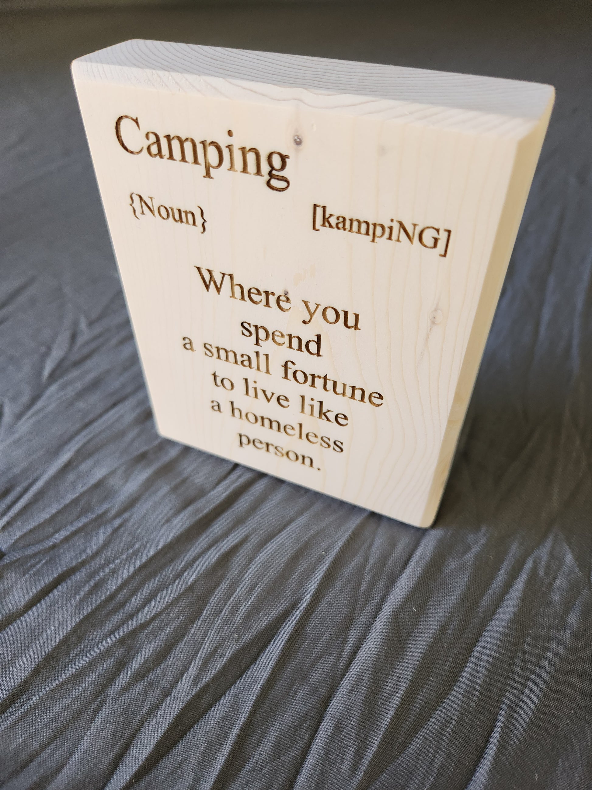 definition camping Block sign, Camping definition